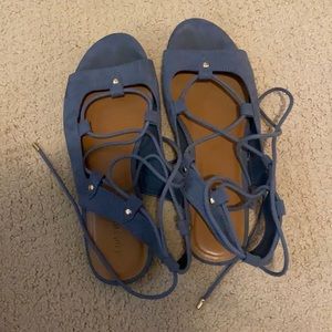 Lace up Blue flats